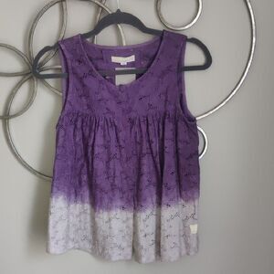 NWT $168 Odd Molly Purple and White Tank Top